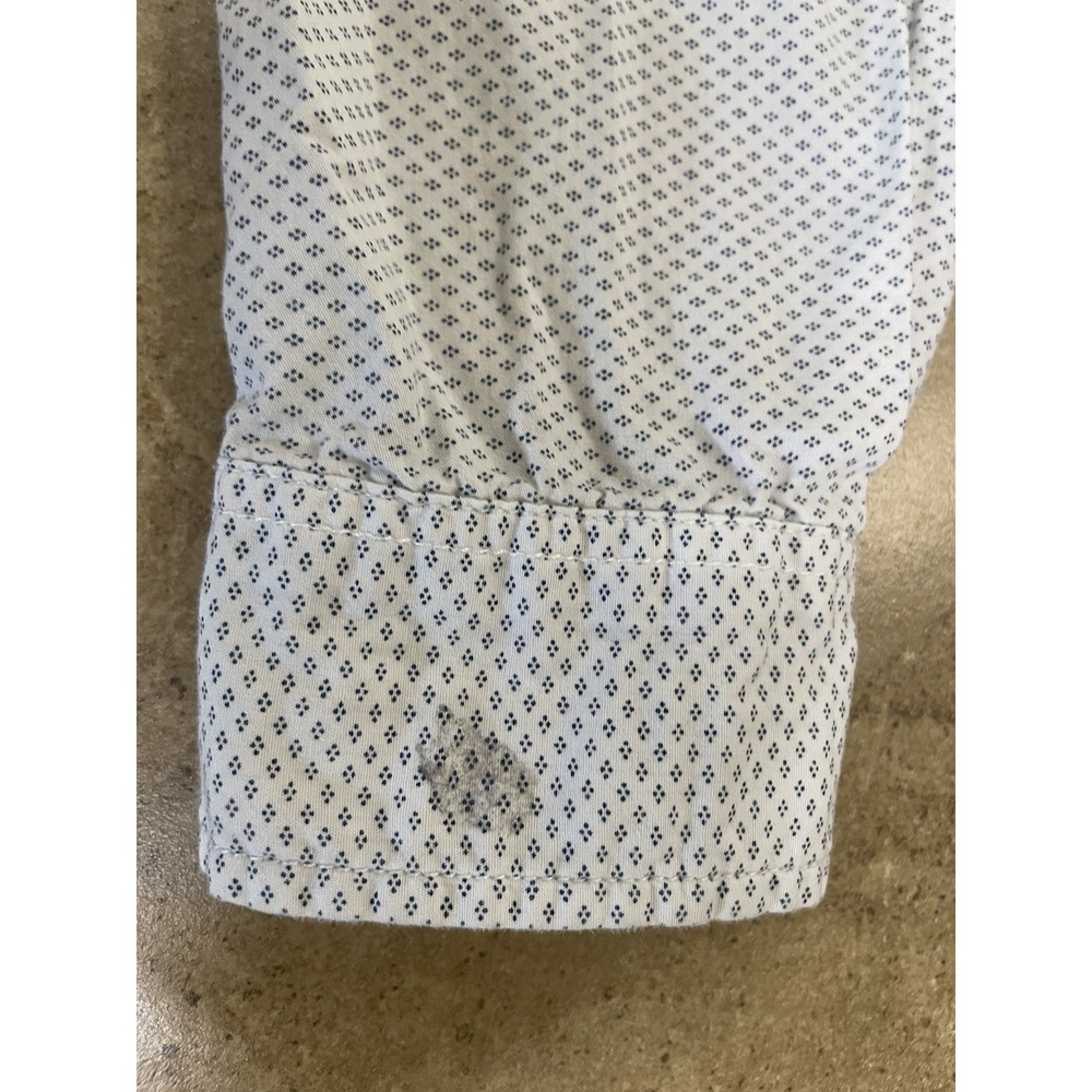 Cactus Man Modern Slim Fit Button Down Shirt Sz S White Cotton Geometric Print - Picture 9 of 9